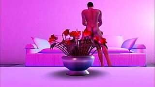 He came home and had a hot experience with an anime sex goddess