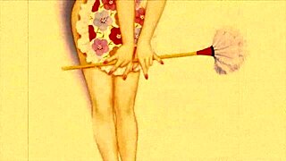 Hairy anime women in erotic illustrations from the past