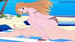 In Sword Art Online, Asuna Yuuki and Sinon Asada engage in intense sexual encounters