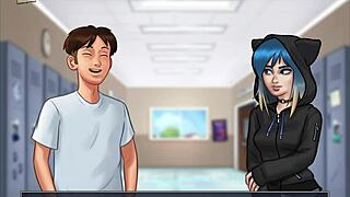 summertime saga 83 with brunette in game