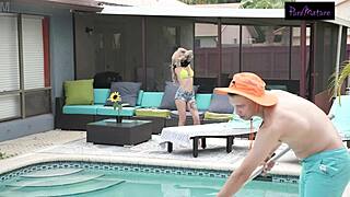 Lonely Milf Craves Pool Boy's Big Cock in Wet Missionary and Doggystyle