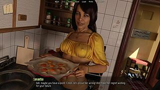 Curvy mature woman flaunts big tits in 3D hentai game