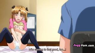 my petite stepsister rubs her tight pussy hard in uncensored hentai action.