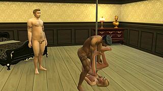 Does Gareth Williams fuck his father-in-law in this MMF threesome on Sims 4?