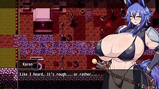 horny adventurer karen uncovers friends true intent, breaks curse in part 3, big tits and ass on display