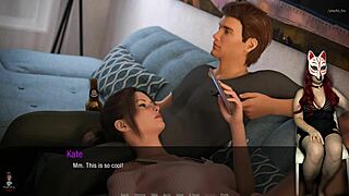 Kate, my hot brunette housewife, bent over in anime skirt! Man, this hentai game sex got me goin crazyy!