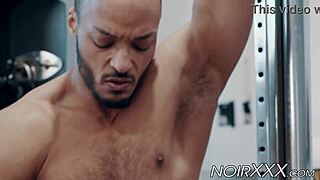 Muscular Dillon Diaz strokes his massive black cock solo