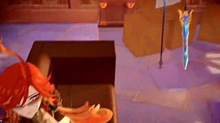 卡通鸡巴在3D Hentai内射中爆炸。