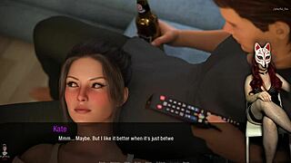 Kate, my hot brunette housewife, bent over in anime skirt! Man, this hentai game sex got me goin crazyy!