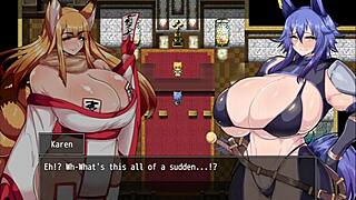 horny adventurer karen uncovers friends true intent, breaks curse in part 3, big tits and ass on display