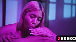 Spying on curvy Latina with big tits changing in her room.