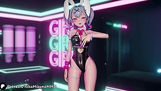Hatsune Miku's sexy dance in 3D porn game