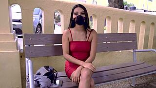 skinny babe offers public deal for quick action