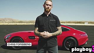 Perfect Brunette Alexandra Tyler Poses Outdoors And Exposes Her Nice Boobs