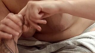 girlfriend sticks finger in my urethra and jerks me off close-up