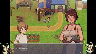 Spying on the Blacksmith's Tits in the Bathroom Hentai Game Part 4