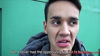 straight guy spied in college dorm, opens up to gay sex with older man in public