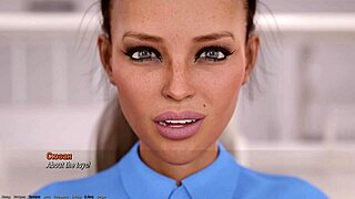 Blondă milf suge în scenă de joc 3D cartoon