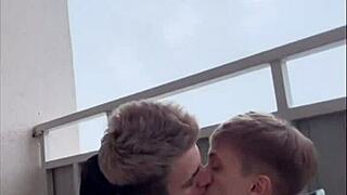 twink blowjob after catching guy jerking off