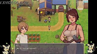 Spying on the Blacksmith's Tits in the Bathroom Hentai Game Part 4