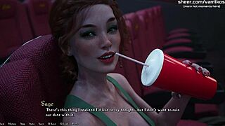 Young Redhead's Public Blowjob and Creampie in Cinema - Being a Dik Episode 10