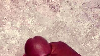 A huge cock cums hard on the bathroom counter