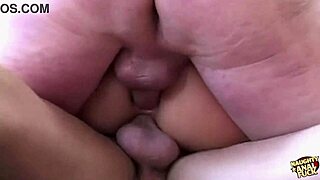 Blonde with big tits enjoys tight pussy and anal double penetration in threesome