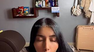 Latina teen bent over after class in steamy motel action