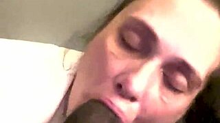 licking and slurping on this massive black cock with deepthroat and sloppy blowjob action