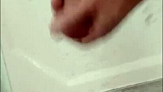 Showering with blonde bodybuilder in shower