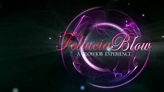 blonde and brunette share intense blowjob session with cum swallowing