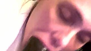 licking and slurping on this massive black cock with deepthroat and sloppy blowjob action