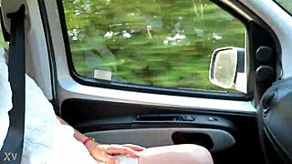 Housewife Flashes Tits While Driving Down Road