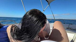 Public sex with a mature woman on a boat, amateur video