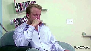 hot milf chef seduces a stranger with her big tits to fuck in the office with monster cock