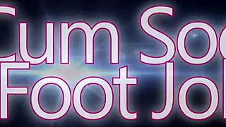 i give footjob with cum sock on my feet