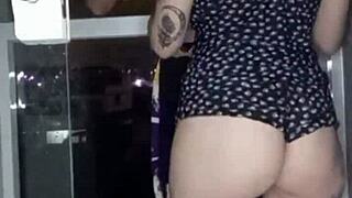 Blonde Gives Wonderful Blowjob On Balcony To Relax Smoker With Big Cock And Natural Tits