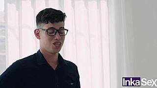 Tricking Boyfriend With Big Cock Trainer While He Reads