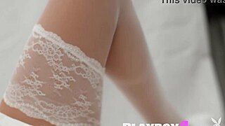 Karolince CC and Jessica Lawson strip down in sexy lingerie for hot posing. Their small tits look amazing together.