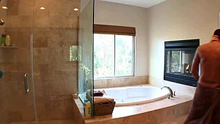 Great tits slammed hard in rough bathroom anal