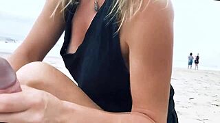 milf and bf filming anal creampie on the beach.