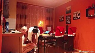 Wild Oral Sex in Kitchen with Couple