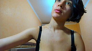 Wow! Hot Brunette Teases Tits And Struts Naked In Bra!