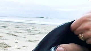 milf and bf filming anal creampie on the beach.