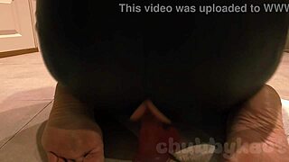 chubbykaot in catsuit gets super wild with outdoor toys