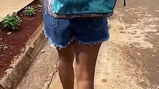 Latina Schoolgirl Anal On Street