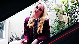 Wow! Gorgeous British Teen Fingers Herself to Explosive Cum!