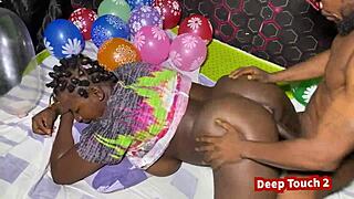 Couple indulges in passionate christmas sex at home