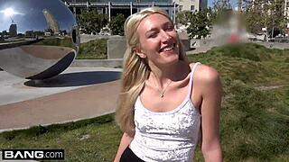 russian milf angelina bonnet flashes her tits in public