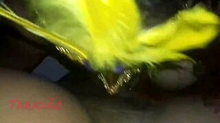 Amateur big tits bouncing while giving a sloppy blowjob